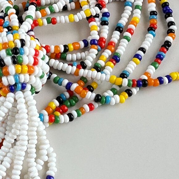 Rainbow Beaded Necklace, Indigenous Style - Picture 8 of 10